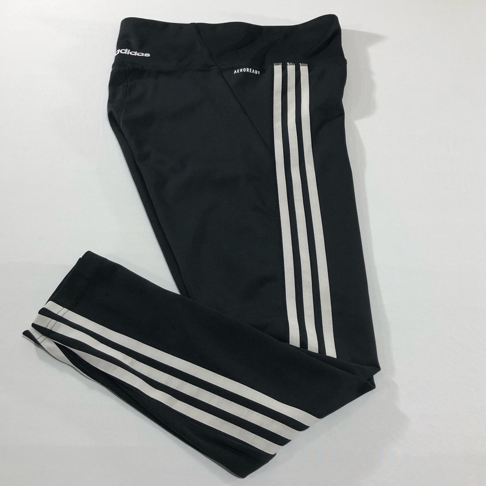 Adidas Girl’s Black Aeroready Active Long Leggings Tights  Size Small